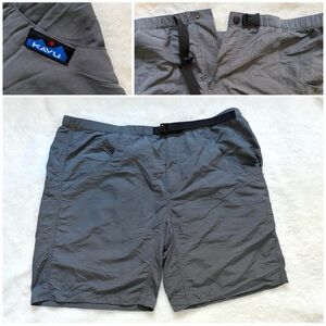 Kavu Men’s Shorts Gorpcore Performance Pull On Belt Charcoal Gray XL